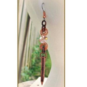 Copper Spirals Dangle Earrings